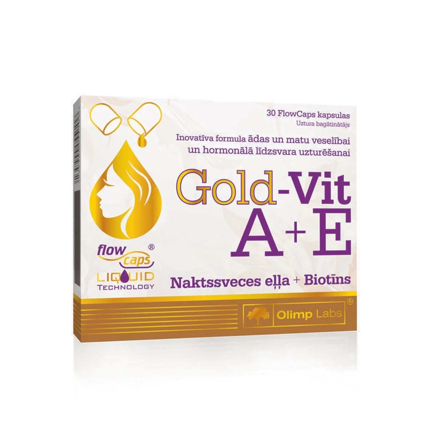 Olimp Labs Gold-Vit A + E, Naktssveces eļļa + Biotīns, matiem, nagiem
