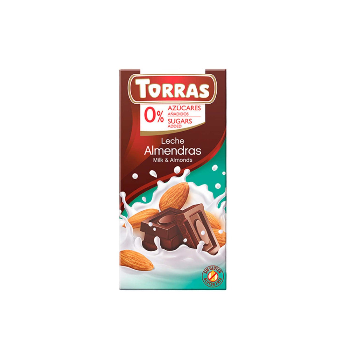 Piena šokolāde ar mandelēm bez pievienota cukura Torras