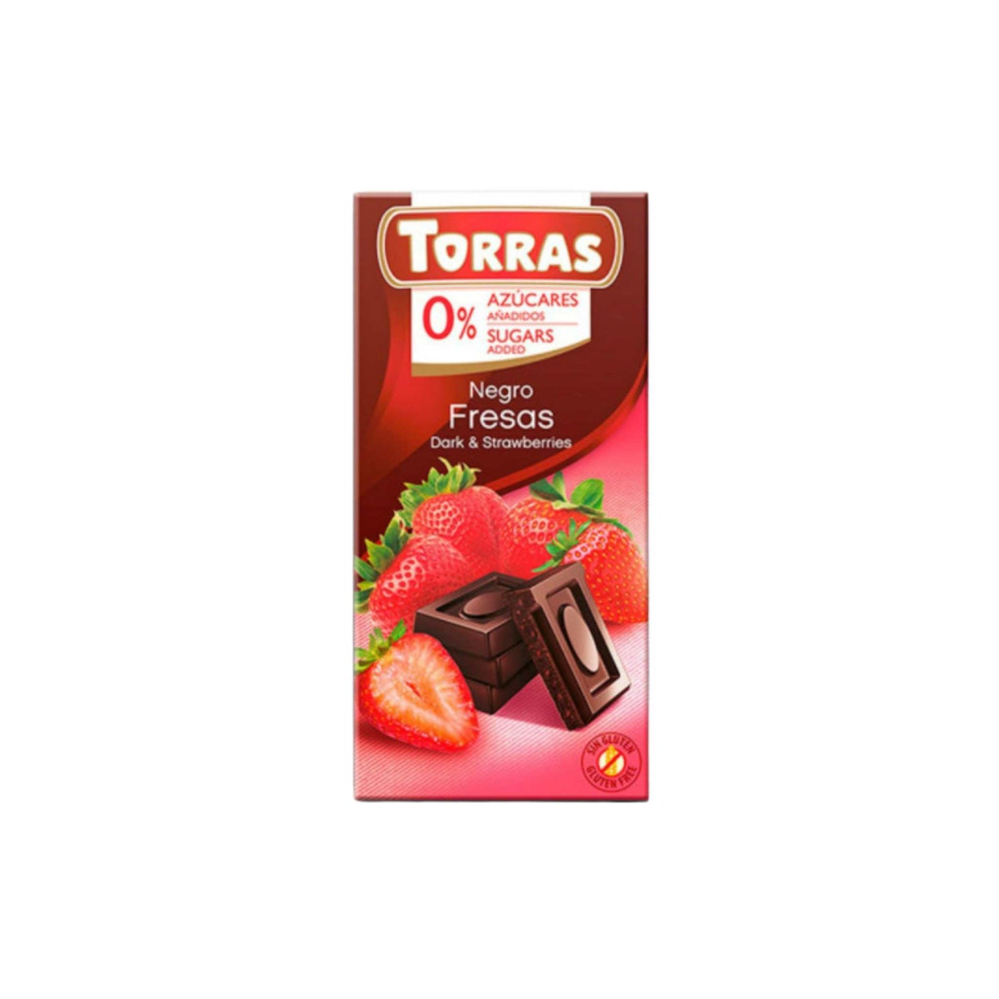 Tumšā šokolāde bez pievienota cukura, šokolāde ar zemenēm, bezglutēna, Torras