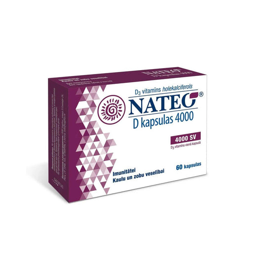 Nateo D vitamīns 4000 SV, 60 kapsulas