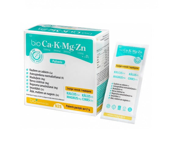 BIOCa+K+Mg+Zn с витамином D3, 28 пакетиков
